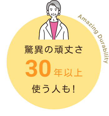 驚異の頑丈さ30年以上使う人も!